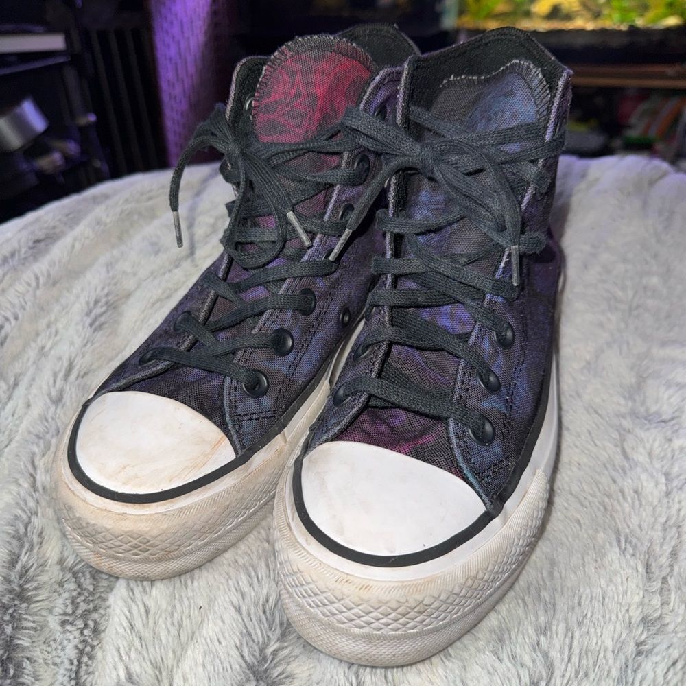 Converse Chuck Taylor All Star Hi Lift platform floral design sneakers Size 5 - Picture 3 of 9
